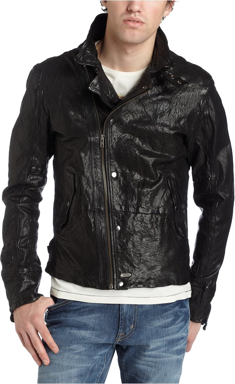 diesel men's leather jacket sale