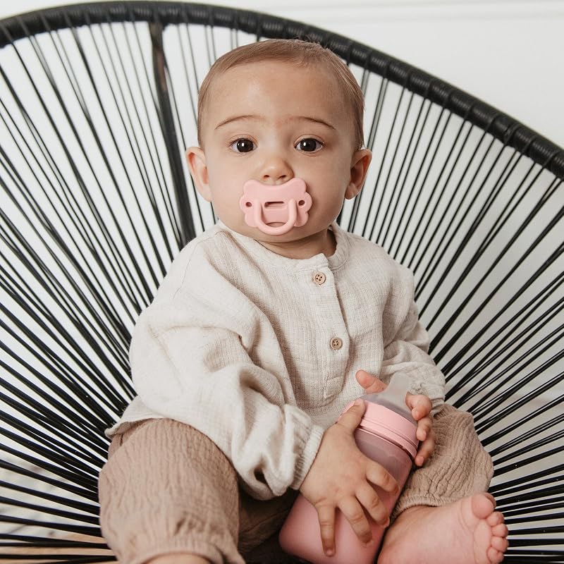, Toda chupeta de silicone, bebé 0/6 meses e recém-nascido, bege macio