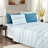 Elegant Comfort Softest and Coziest 6-Piece Sheet Set - 1500 Premium Hotel Quality Microfiber - Deep Pocket, Wrinkle Resistant 6-Piece Floral Bed Sheet Set, King, Traci Aqua