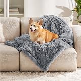 Bedsure Waterproof Dog Blanket Medium 80x100cm Grey - Calming Fleece Pet Throw view 5