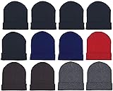 12 Pack Winter Beanie Hats for Men Women, Warm Cozy