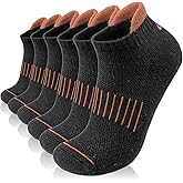 Lapulas Merino Wool Ankle Hiking Running Socks for Men Women Breathable Compression Thick Athletic No Show Socks 6 Pairs