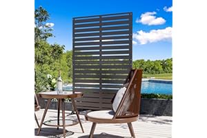 MODERN SHADE OUTDOOR LIVING SPACES Modern Shade Metal Privacy Screen 72" H x 48" W, Freestanding Decorative Outdoor Privacy Fence Panels for Instant Privacy & Space Division, Patio Screens for Patios Outside Outdoor, Black