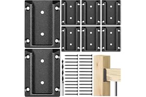 Epcee 8pcs ADC-12 Aluminum Deck Railing Bracket, Deck Railing Connectors for 2"x4" (Actually 1.5"x3.5") Wooden Deck Railing Post to Handrail Connection (Black)