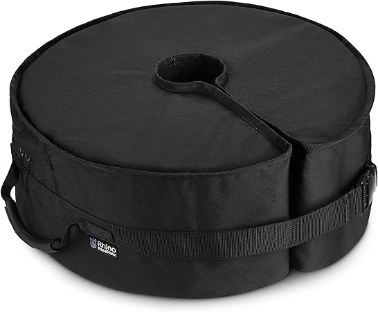 Amazon Com Rhino Round Umbrella Base Weight With Side Slot Opening 18 Fits Any Offset Cantilever Any Outdoor Patio Umbrella Stand Easy Set Up Black Garden Outdoor