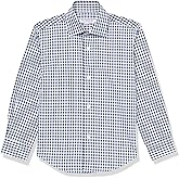 Isaac Mizrahi Boys' Slim Fit Gingham Pattern Button Down Shirt