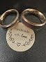 Gemini Titanium Wedding Bands - His & Hers Rings, 18K Gold Plated, Free Engraving, Size 4-16