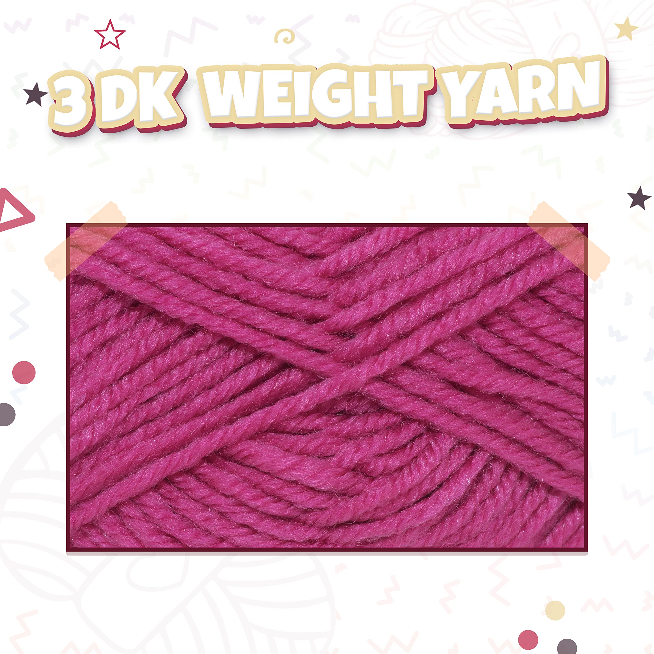 TYH Supplies 10 Acrylic Yarn Pack | 700 Yard Soft Yarn Medium Weight | Beginner Assorted Yarn Set | 10 Unique Colors 70 Yard Each Skein | Multipack for Amigurumi and Crafts