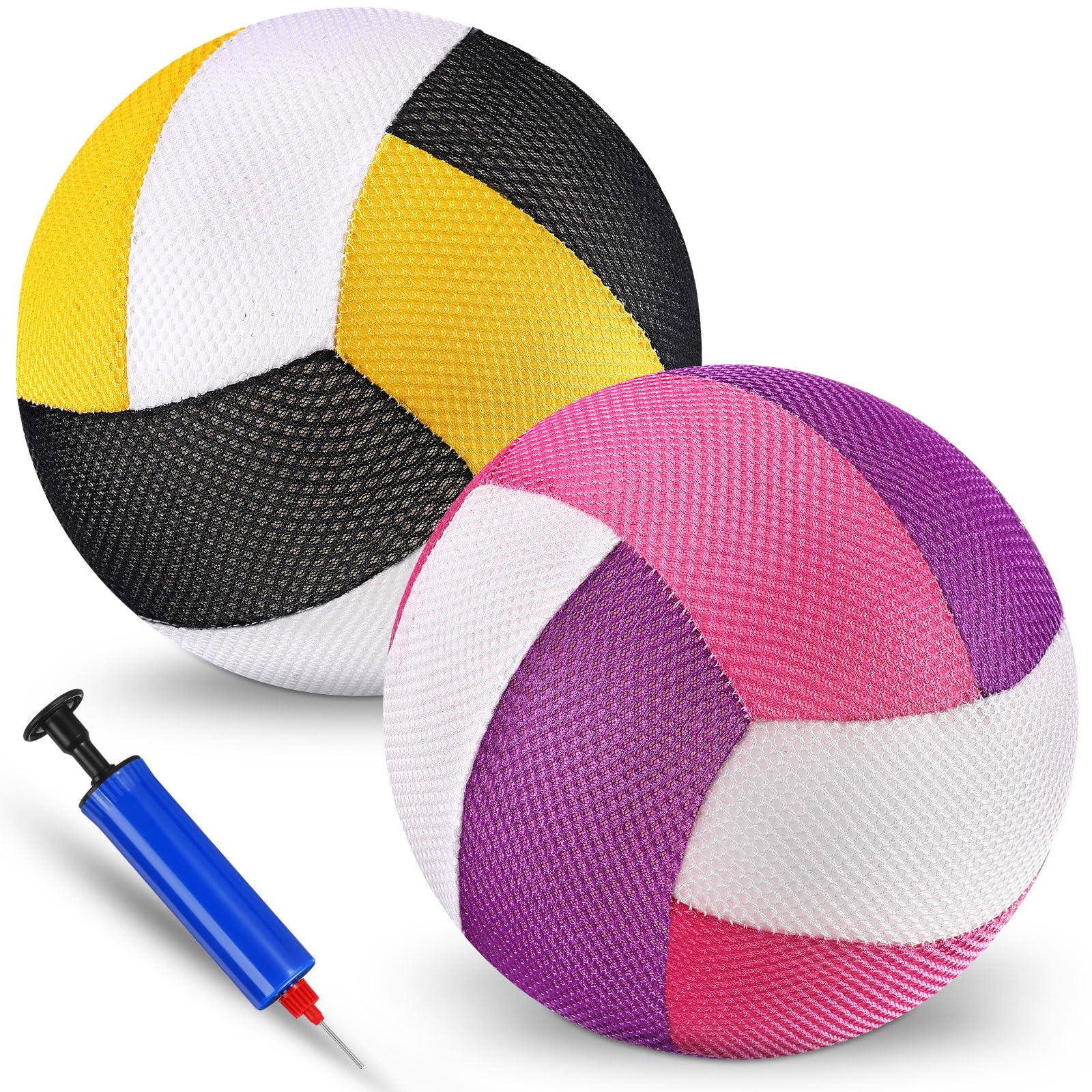 Photo 1 of Threan 2 Pcs 8.5 Inch Waterproof Pool Volleyball Colorful Sure Grip Water Volleyball Beach Toy Pool Sports Training Ball Game Outdoor and Indoor for Teens Adults (Black, Gold, White, Pink, Purple)
