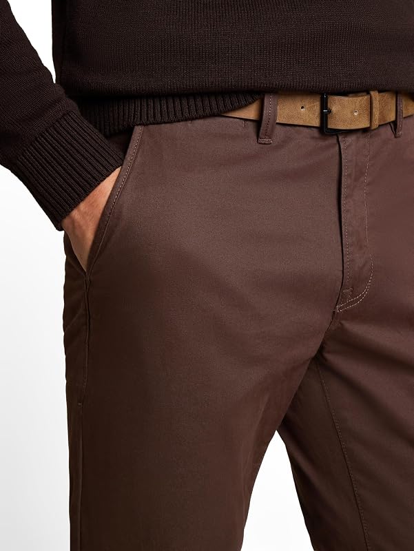 Herren Slim Chino Hose mit Gürtel