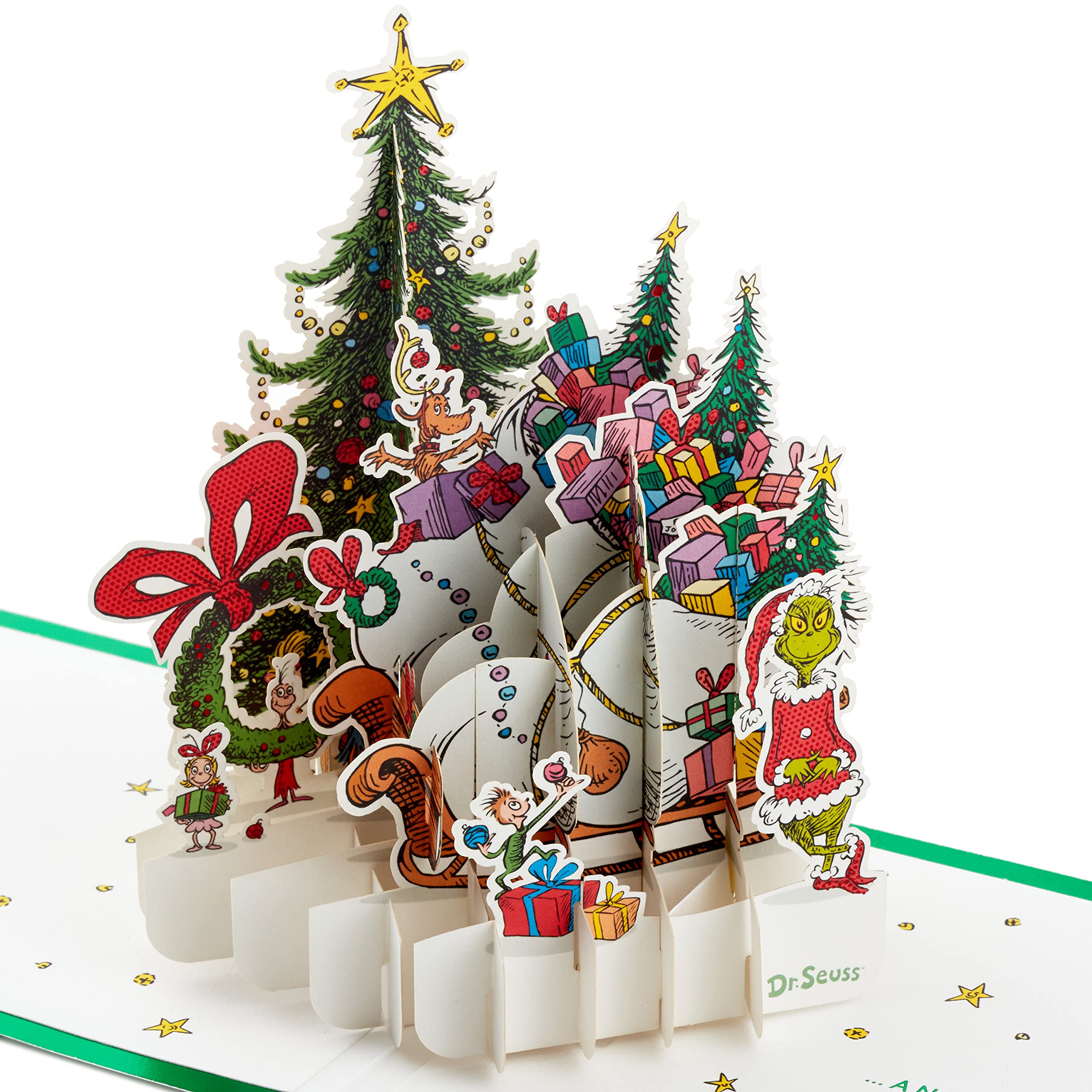 Hallmark Grinch Pop Up Christmas Card (Dr. Seuss' How the Grinch Stole Christmas!) Signature Paper Wonder 3D Card