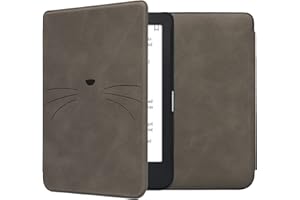 kwmobile Cover Compatible with Kobo Clara 2E / Tolino Shine 4 Cover - eReader Case - Meow Meow Grey
