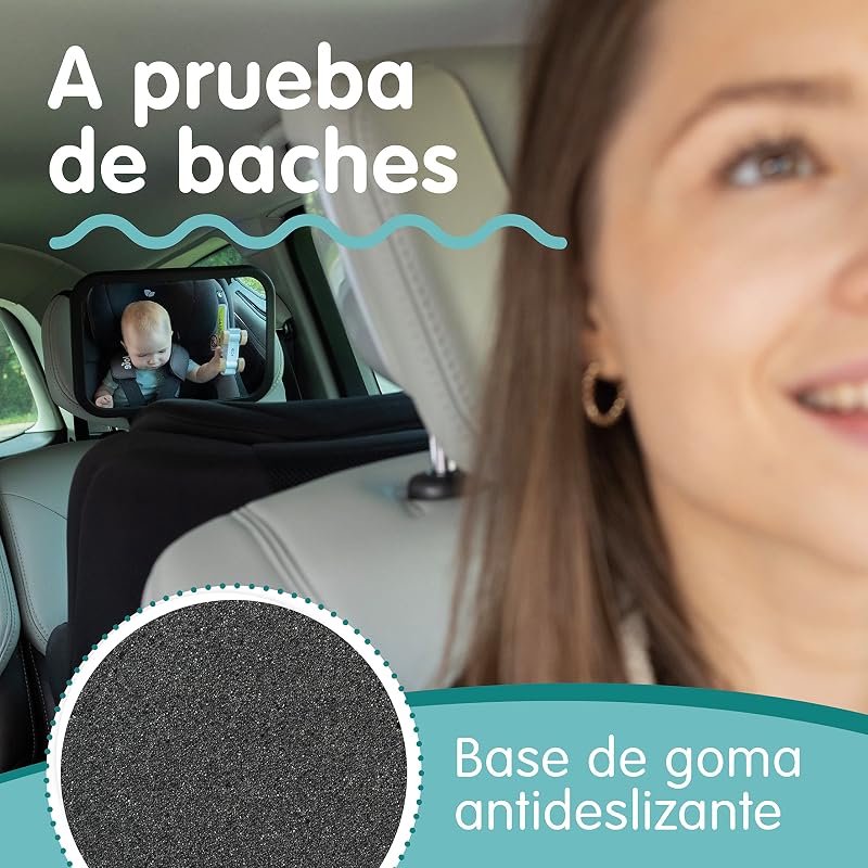 Onco Car Mirror Baby Rear Seat - 100% Shatterproof, Espelho retrovisor do carro do bebê, Universal Fit, espelhos retrovisores do carro, espelho do carro para ver o bebê, bebê recém-nascido