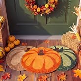 Nuanchu 17 x 28'' Fall Pumpkin Door Mat Thanksgiving Welcome Doormat | Pumpkin Door Mat, Thanksgiving Autumn Harvest Entrance Mat, Non Slip Front Porch Entryway Bathroom Floor Decor