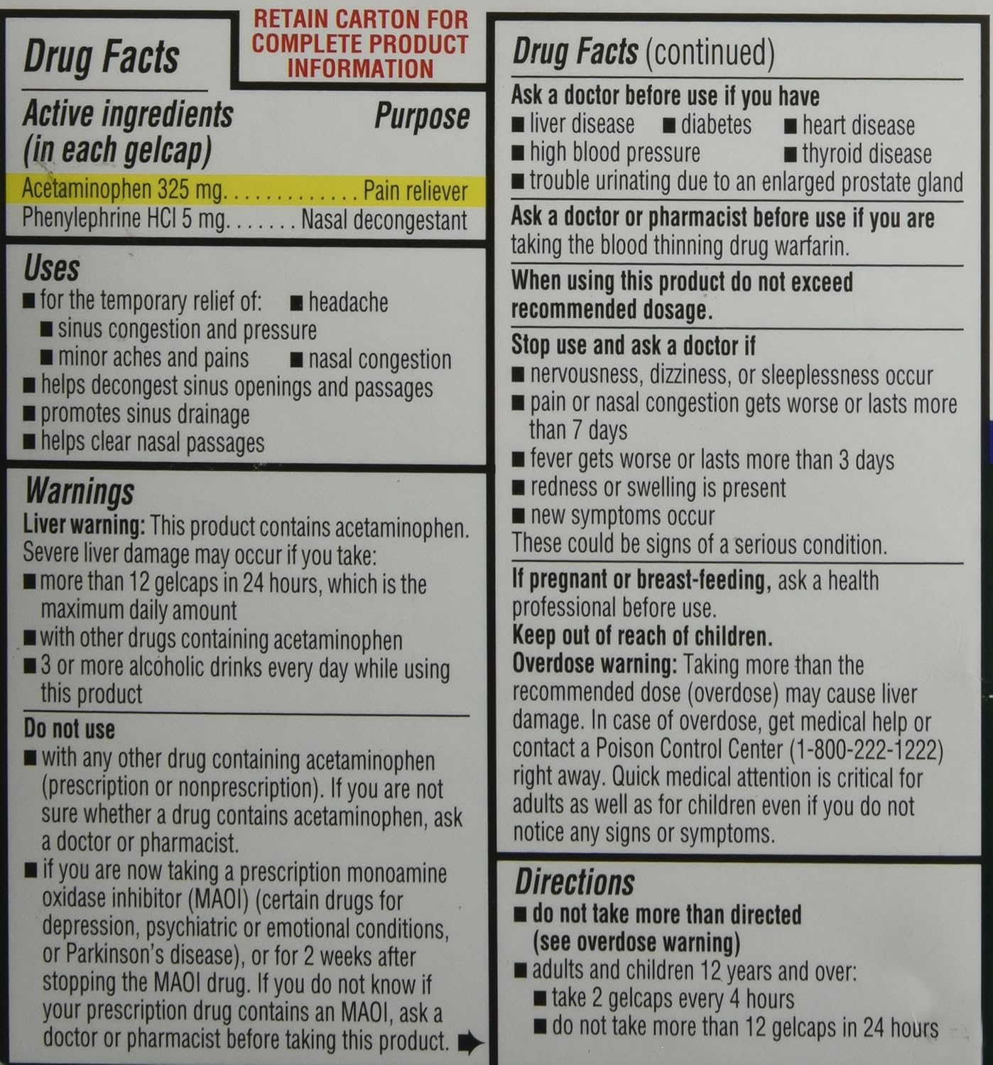 Equate Sinus Congestion and Pain 48 ct: Health & Personal Care