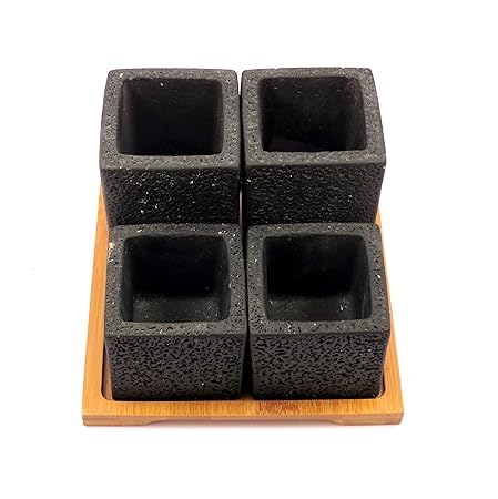 Agricom Farm & Garden set of cement pot with tray(4)