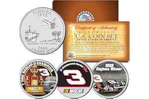 MERRICK MINT DALE EARNHARDT Daytona Winner 7-Time Champ Florida Quarters US 3-Coin Set