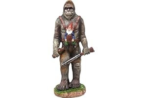 Funny Guy Mugs Bigfoot Garden Statue - Bigfoot and A Gnome - Indoor/Outdoor Garden Gnome Sculpture for Patio, Yard or Lawn