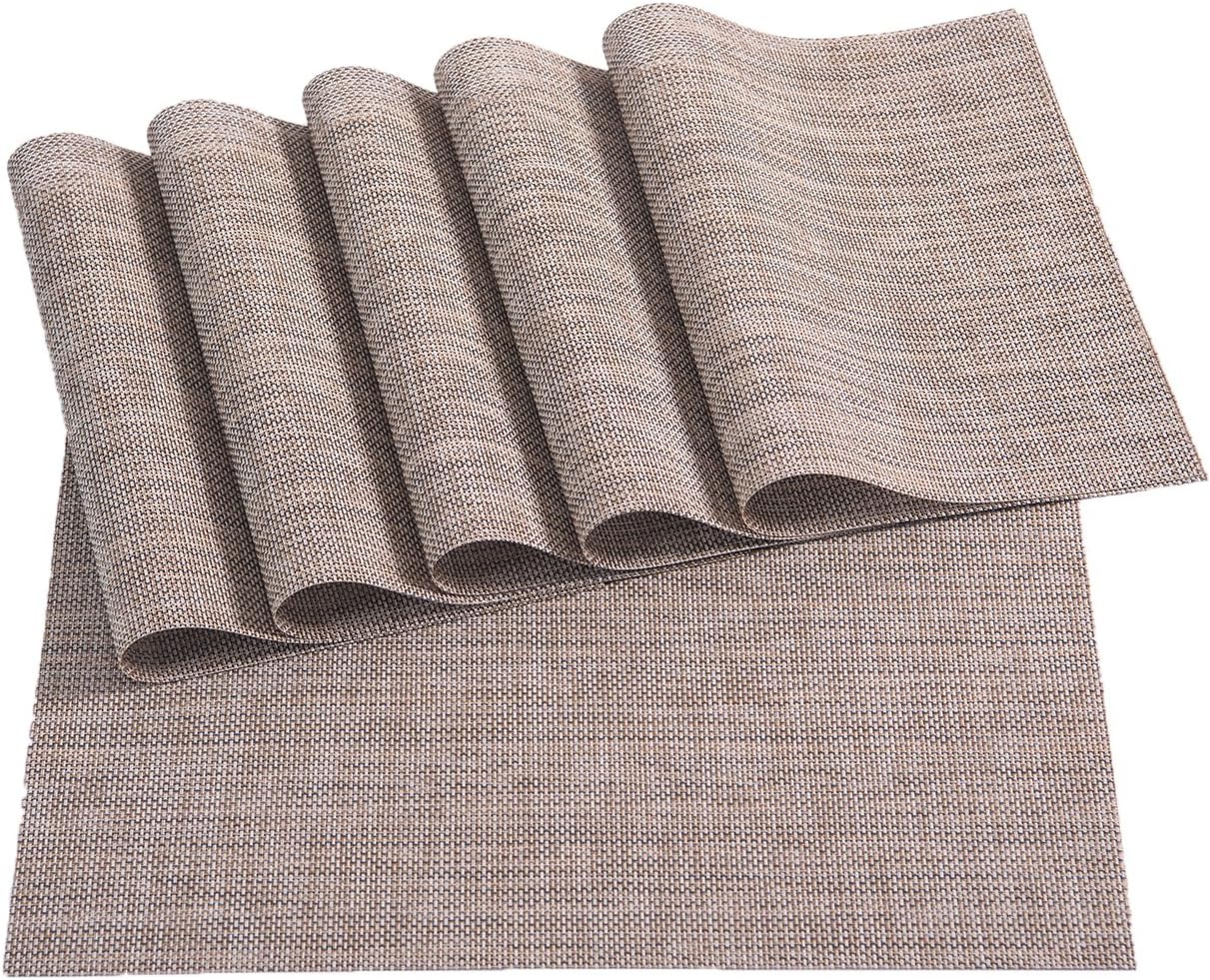 Placemats,Placemats for Dining Table,Heat-Resistant Placemats, Stain Resistant Washable PVC Table Mats,Kitchen Table mats