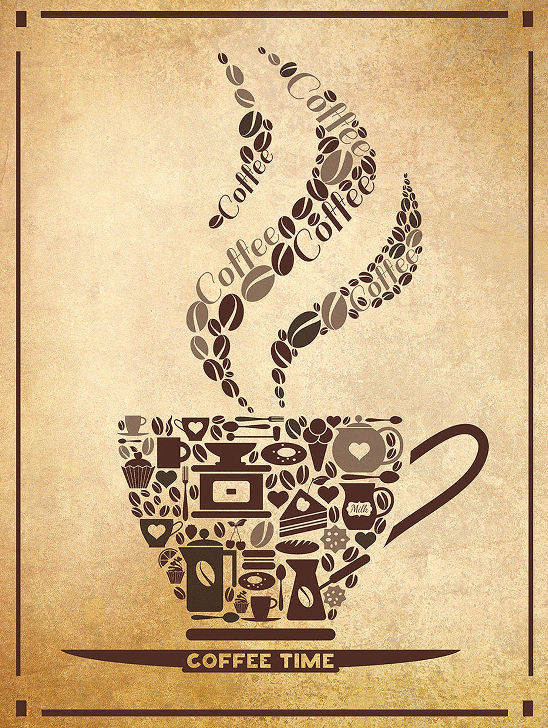 Shawprint Coffee Time RETRO METAL TIN WALL PLAQUE SIGN NOVELTY GIFT Home Decor Kitchen Bar