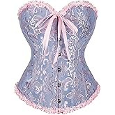 SZIVYSHI Corset Tops for Women, Bustier Shapewear Lingerie, Lace Waist Push Up Bodysuit