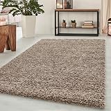 Abaseen Shaggy Rug 120x170 cm Light Beige Thick Pile Non-Slip Living Room