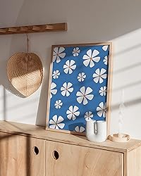 HAUS AND HUES Daisy Flower Painting - Blue Floral