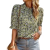 BTFBM Womens Tops 2026 Dressy Casual Blouses Summer Spring Clothes Mock Neck Short Sleeve Shirts Business Work Fall Outfits
