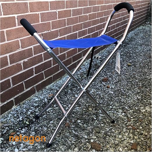 Netagon Lightweight Folding Portable Walking Stick Chair Seat Stool