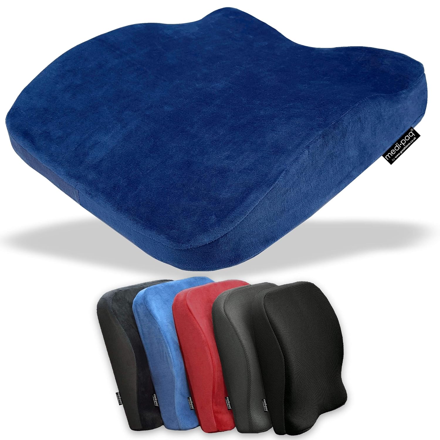 Medipaq The Memory Foam Contoured 2in1 Seat & Back Cushion Reduce Back