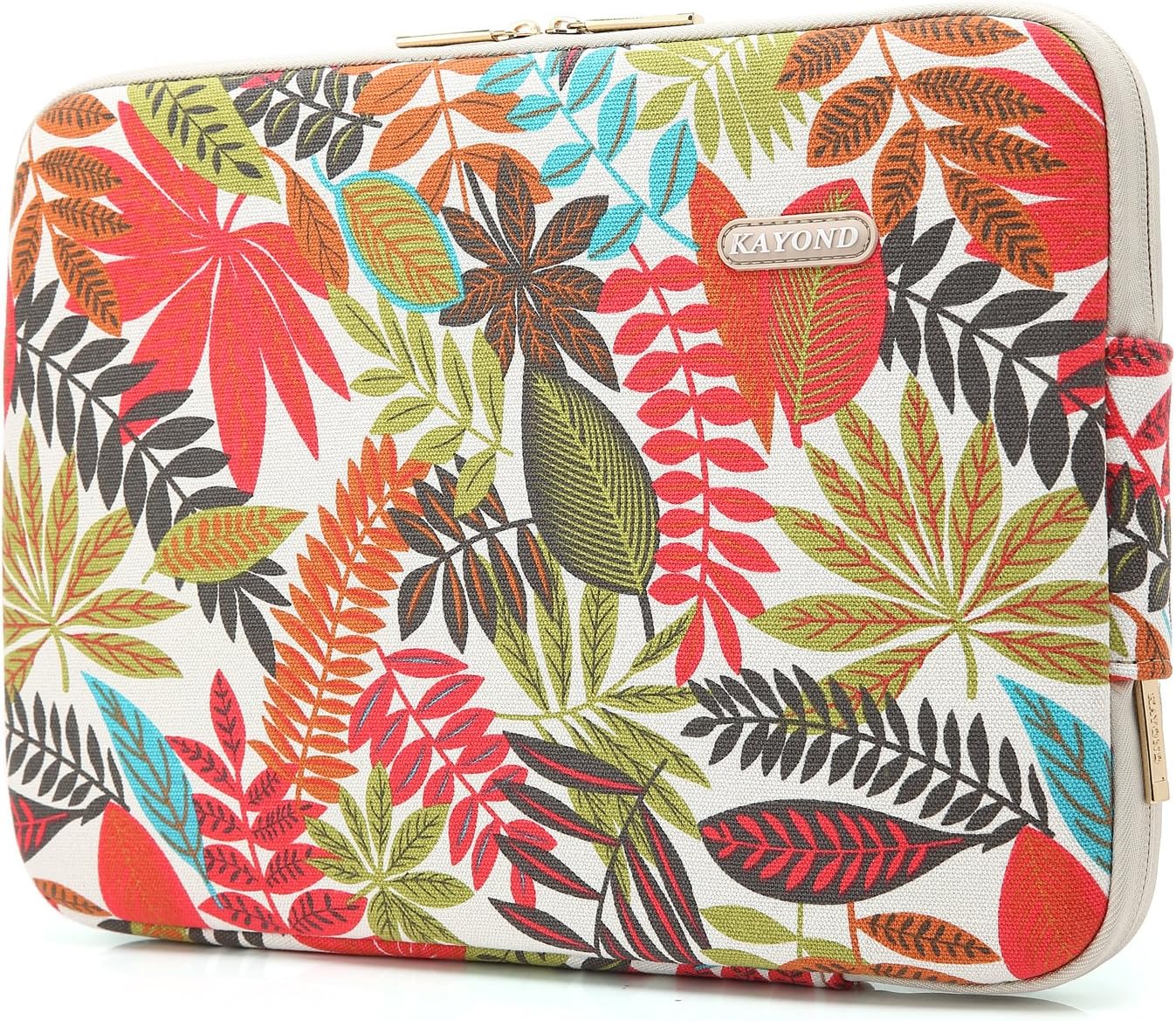 KAYOND Forest Series Pattern Water-resistant 14 inch Canvas laptop sleeve with pocket for 14 inch 14.1 inch laptop case Macbook Pro 15.4 A1707 A1990 (14-14.1 inch - Image 3