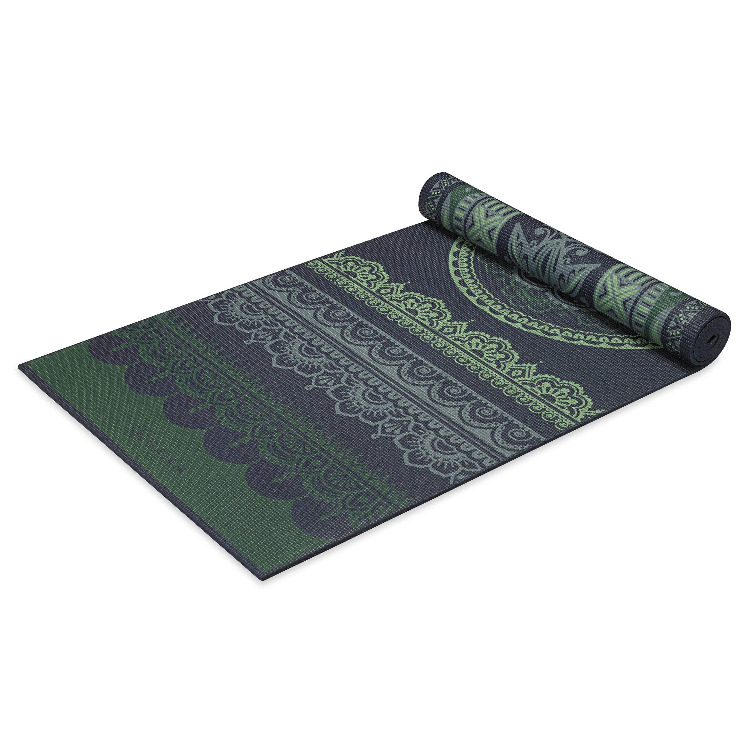 Gaiam Premium Print Reversible Yoga Mat, Boho Folk, 6mm
