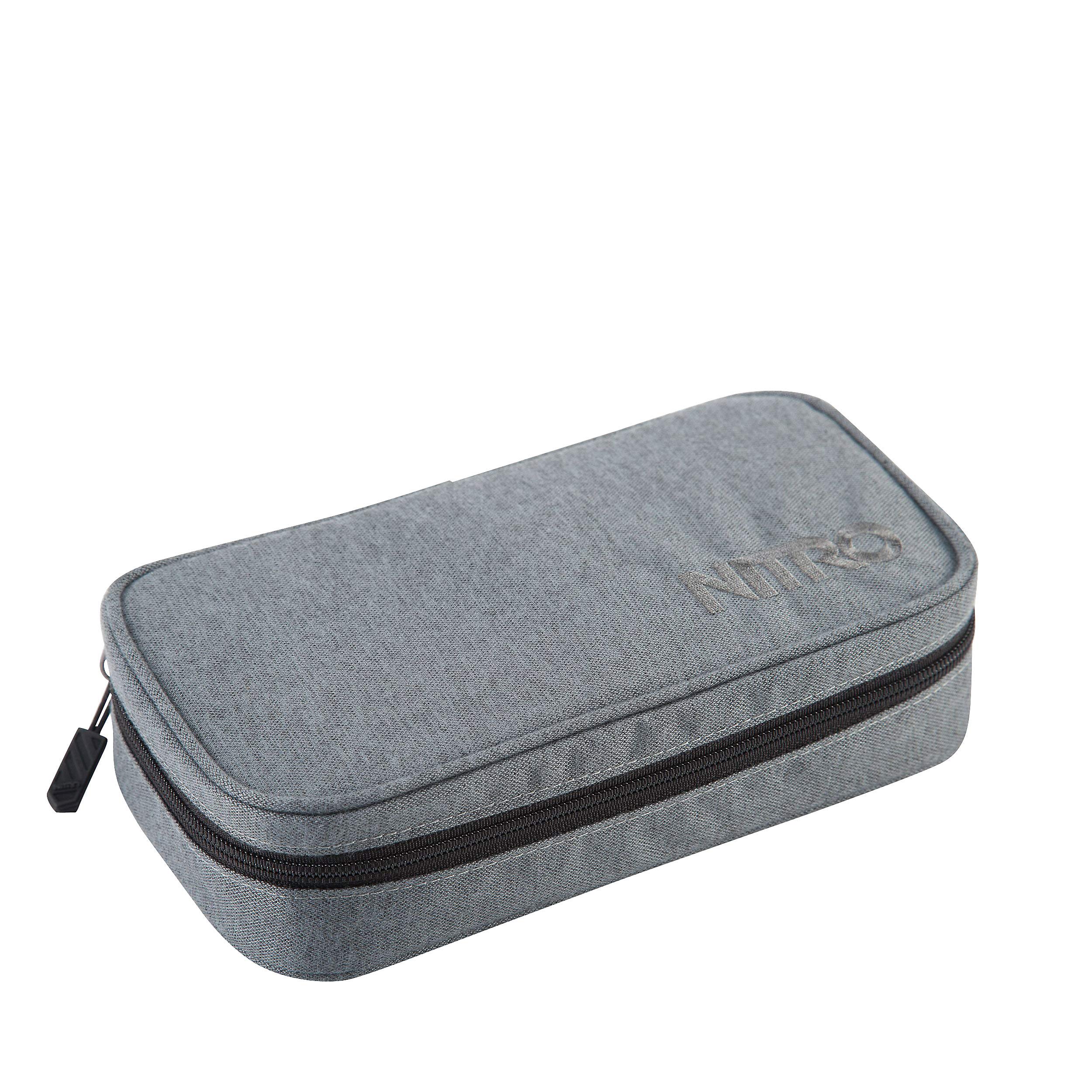 Nitro Pencil Case XL inkl. Geo Dreieick & Stundenplan, Federmäppchen, Schlampermäppchen, Faulenzer Box, Federmappe, Stifte Etui, Black Noise