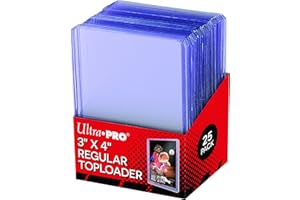 Ultra Pro 3" X 4" Clear Regular Toploader 25ct Top Loaders for Cards Baseball Card Protectors Hard Plastic Sleeves