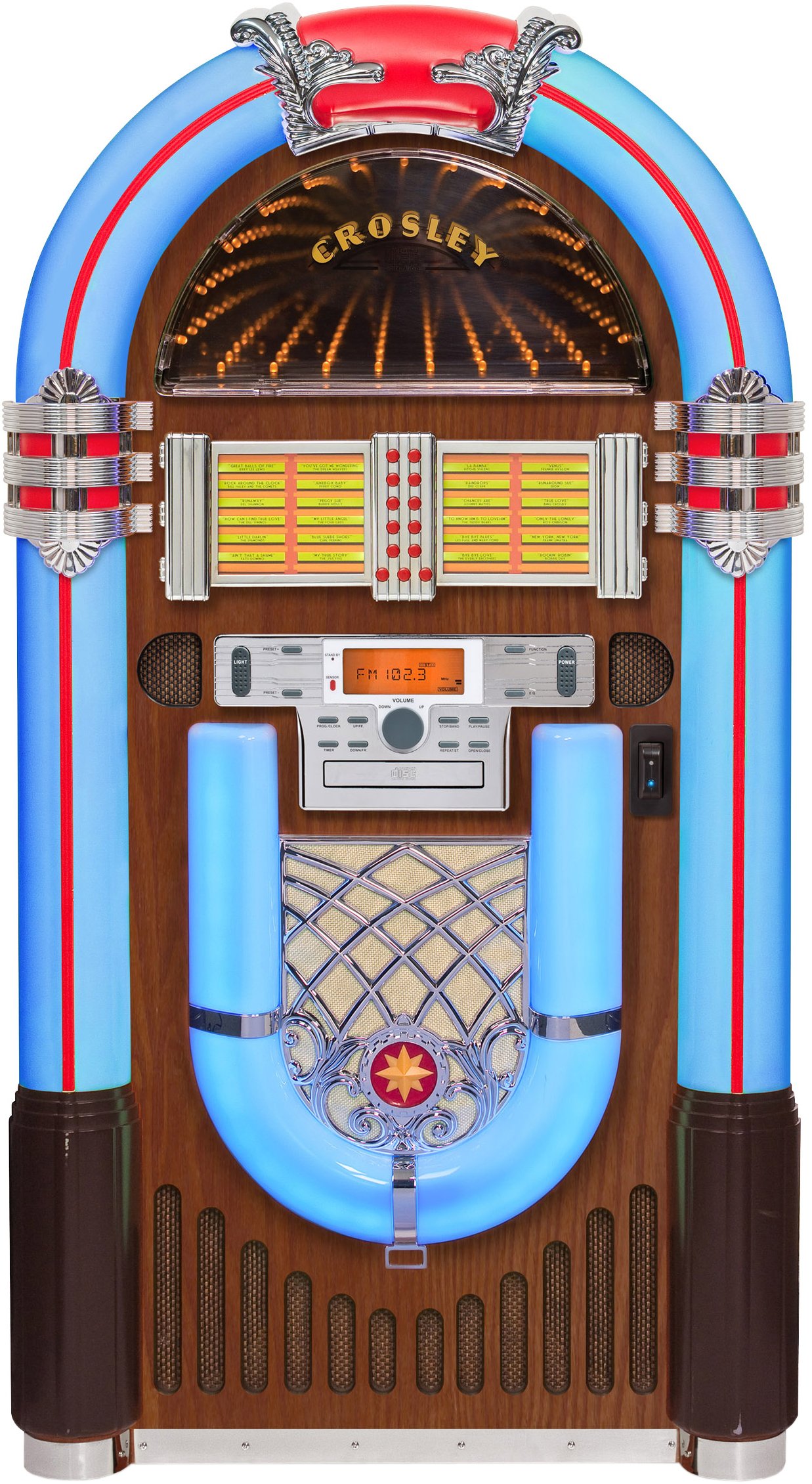 Crosley Jukebox Bluetooth Machine w/ CD AM FM Radio Color Changing Led