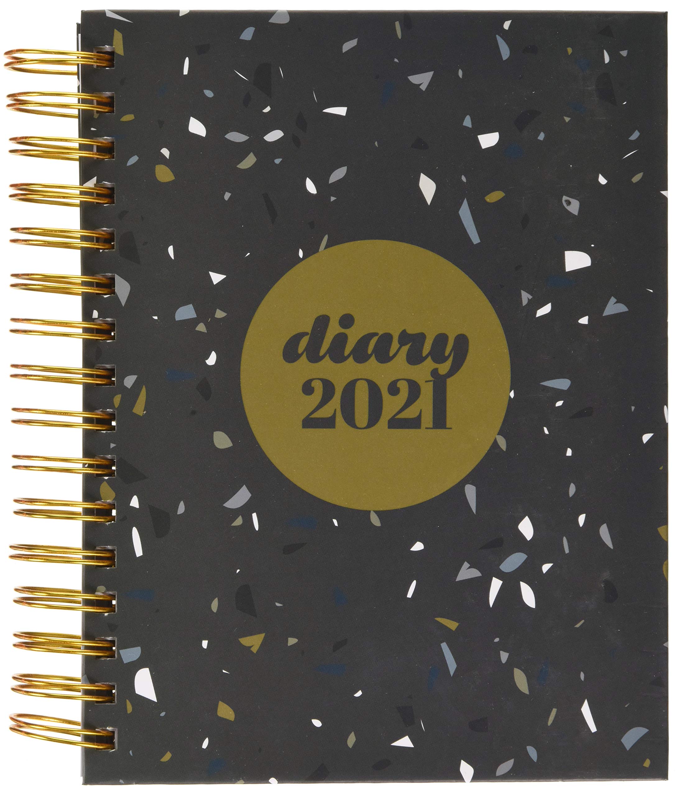 Collins Scandi A5 Day to Page 2021 Diary - Terrazzo Black