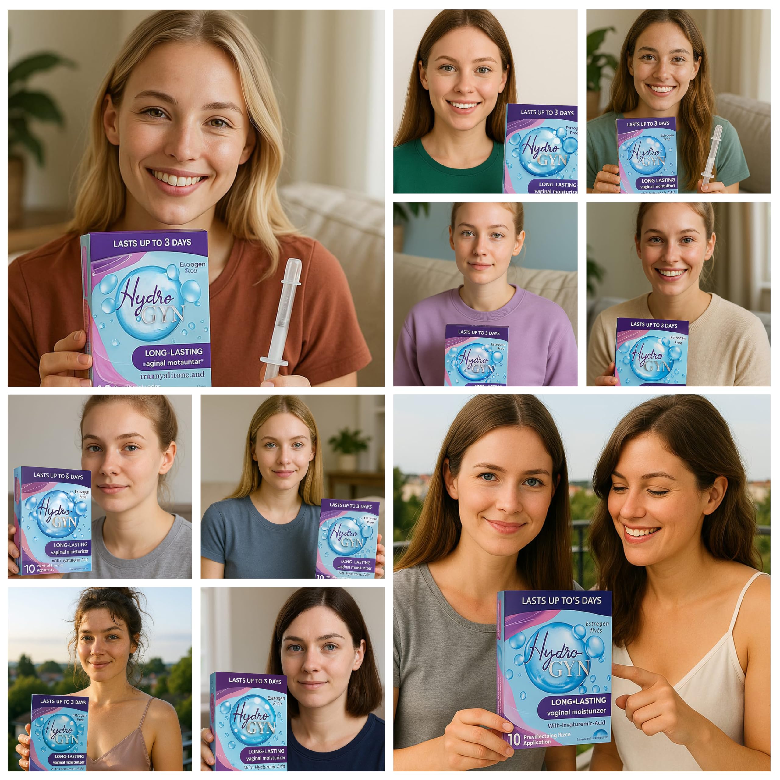 Hydro GYN Vaginal Moisturizer | Long Lasting for Vaginal Dryness & Irritation | Hyaluronic Acid & Vitamin E | Feminine Care Hormone Free | Pre and Post Menopausal I 10 Pre Filled Applicators