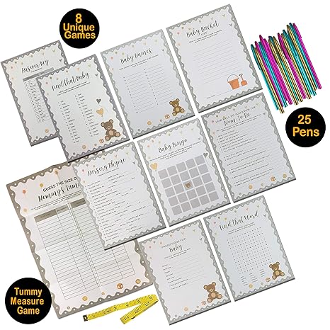 Amazon Com Baby Shower Games Ultimate Gender Neutral Kit