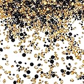 Black and Gold Table Decorations, 10000Pcs Acrylic Diamonds Rhinestones Clear Table Confetti Crystals for Vase Fillers Wedding Table Scatters Party(3mm, 4mm, 6mm)
