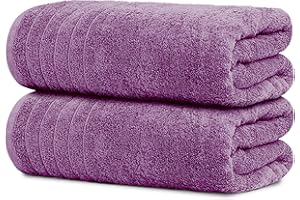 Tens Towels Large Bath Sheets, 100% Cotton, 35x70 inches Extra Large Bath Towel Sheets, Lighter Weight, Quicker to Dry, Super Absorbent, Oversized Bath Towels (Purple)
