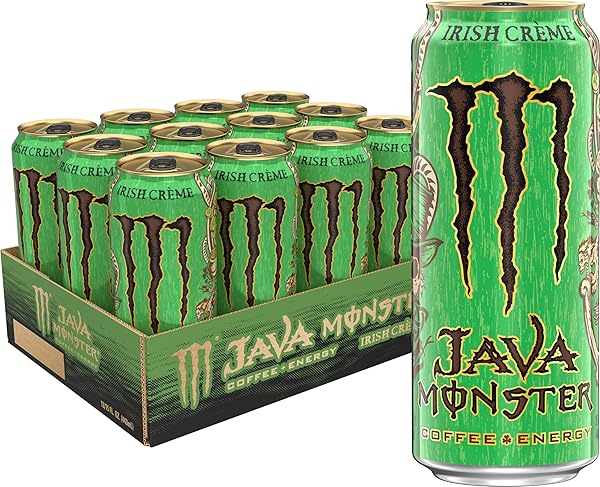 JAVA MONSTER IRISH CREME, COFFEE + ENERGY DRINK, 15 OUNCE (PACK OF 12)