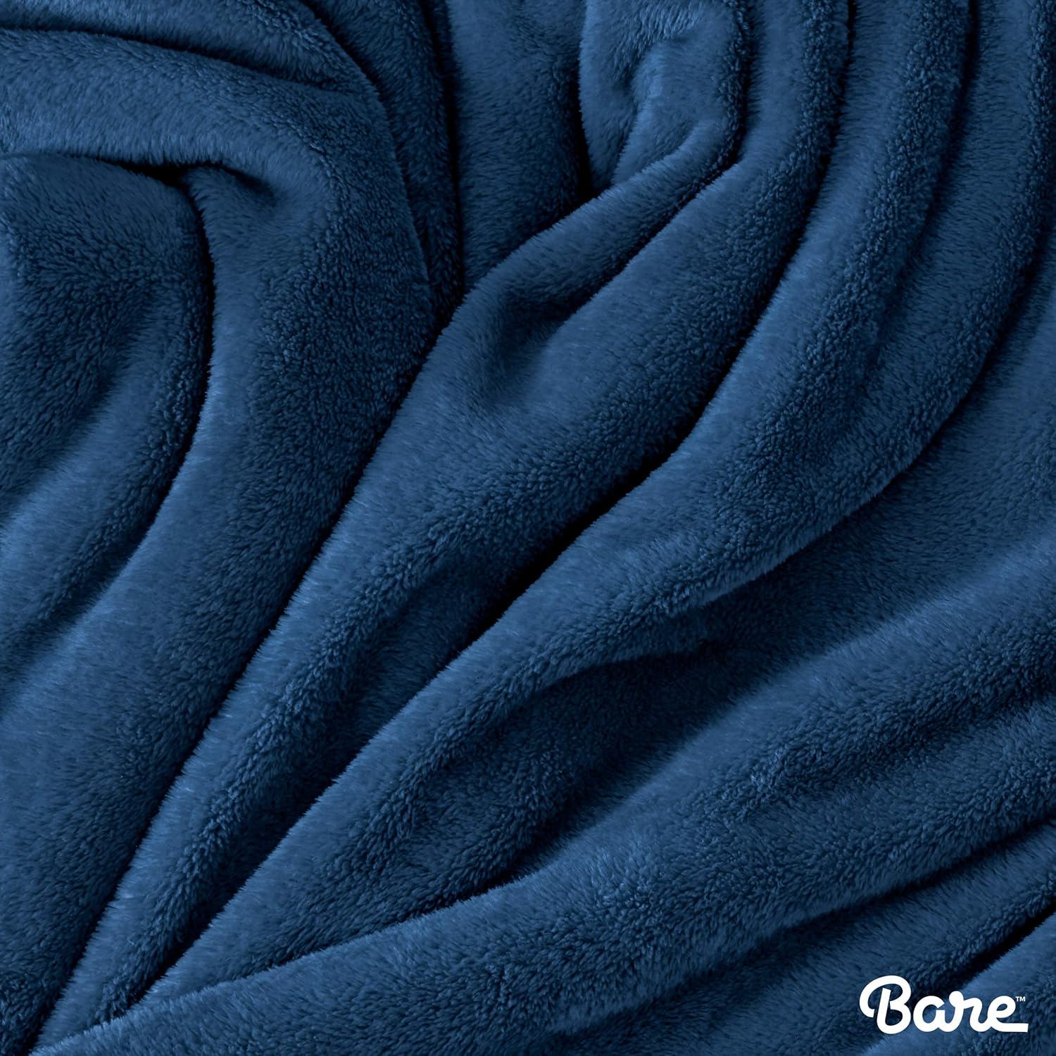 Bare Home Microplush Fleece Blanket - Full/Queen - Ultra-Soft Velvet - Luxurious Fuzzy Fleece Fur - Cozy Lightweight - Easy Care - All Season Premium Bed Blanket (Full/Queen, Dark Blue): Home & Kitchen