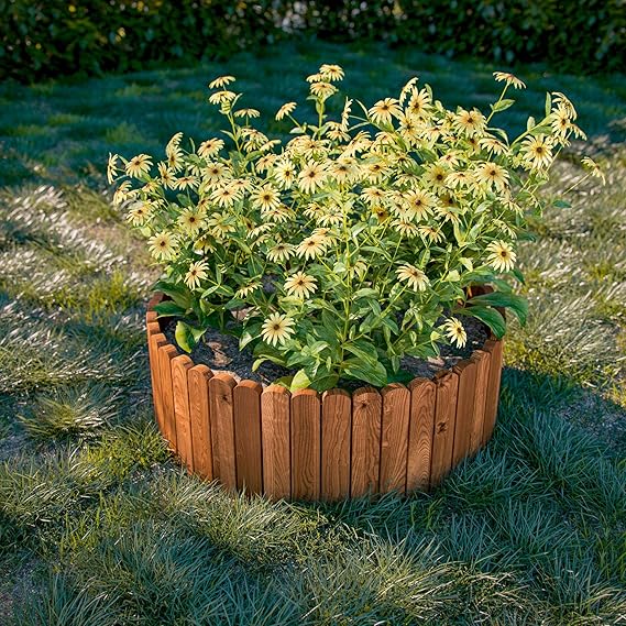 Floranica® Bordura Fija de Madera, Rollborder, logitud de 203 cm ...