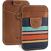 POCKT Slim Card Holder Wallet For Men and Women - Minimalist Front Pocket Wallet Elastic Credit Card Holder Genuine Leather RFID Blocking Card Case Wallets | Cali