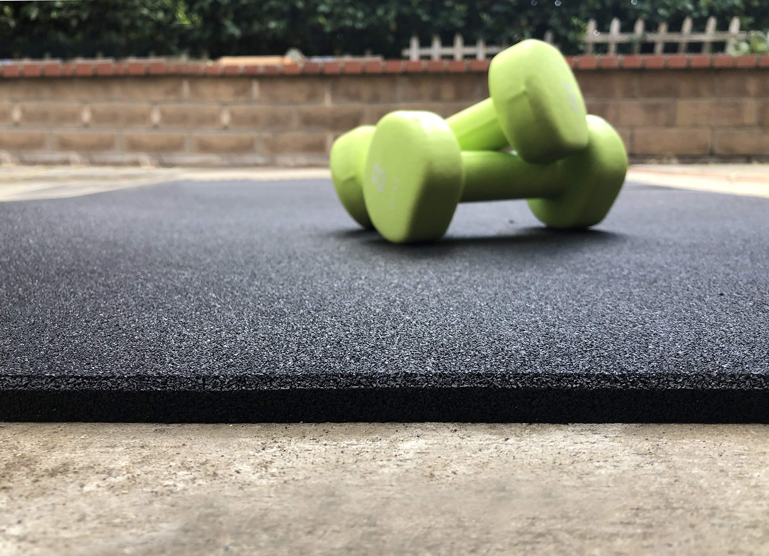 RevTime Ultra Thick GYM Weights Mat, 39.5"x39.5" (1mx1m) 1/2" Thick Anti-Vibration Mat for Home Gym, Indoor Outdoor Fitness Mat, Heavy Duty Exercise Mat, Black