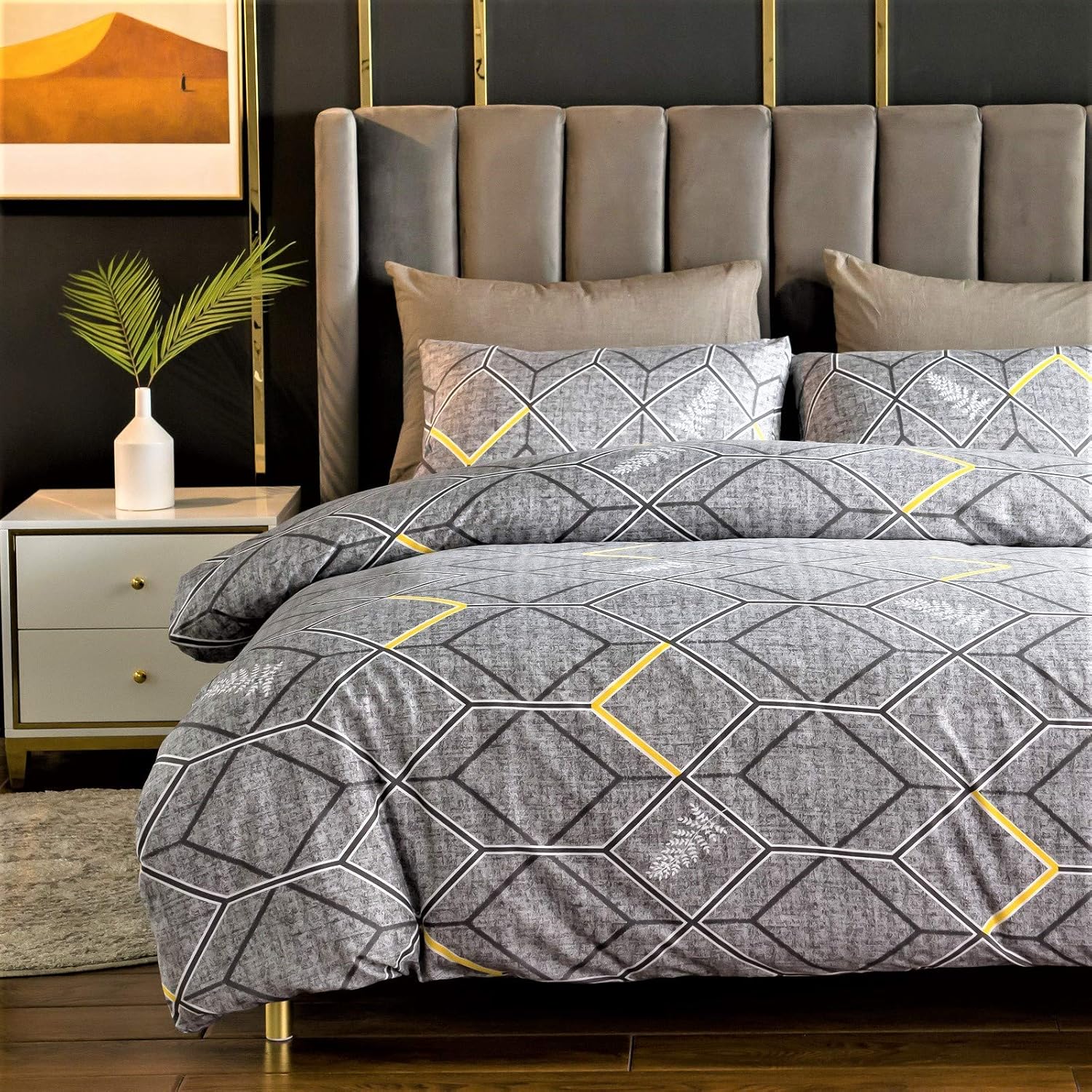 Lazzaro Super King Duvet Set Premium Brushed Microfiber Super King Duvet Cover Ultrasoft Hypoallergenic Duvet Cover Super King Size Non Iron Luxury Quilt Cover Bedding Set including Zipper Closure