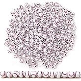 Iconikal 240-Count Acrylic Beads, 12mm Round Plastic Craft Beads for Bracelets, Necklaces, Keychains & Lanyards (Baseball)