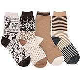 MUK LUKS womens Holiday 4 Pair Pack Socks