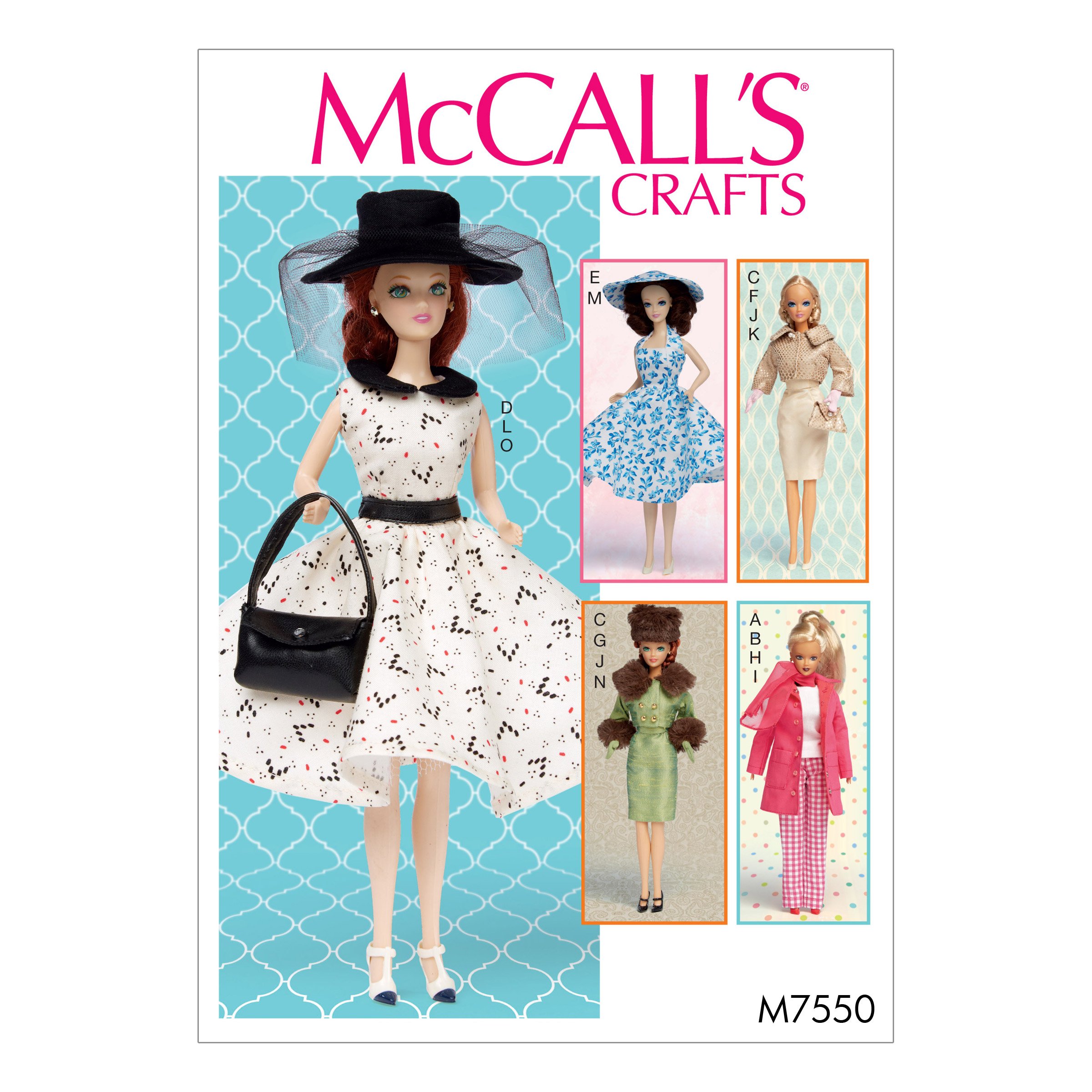 Mccall's Patterns 7550 OS,Clothes and Accessories for 11 1/2"" Doll, Tissue, Multi/Colour, 17 x 0.5 x 0.07 cm, M7550OSZ