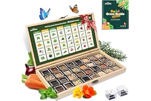 LUSH&DEWㅤ Lush&Dew Companion Plants Heirloom Seed Bank, Gardening Gifts for Women & Men, 32 Varieties 30,000+ Non-GMO Vegetable Seeds for Planting in Garden Bed Greenhouse, Survival Seed Kit for Food Supply